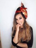 ⁦LINOYA scarf red black⁩ – תמונה ⁦2⁩