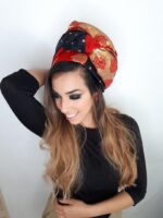 ⁦LINOYA scarf red black⁩ – תמונה ⁦3⁩