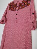 ⁦NEW DELHI dress in red and white squares⁩ – תמונה ⁦2⁩