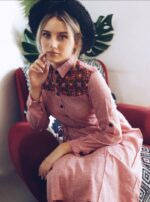 NEW DELHI dress in red and white squares