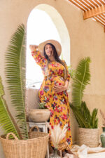 ⁦SATYA flower mustard dress⁩ – תמונה ⁦3⁩