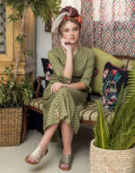 ⁦ZORA dots green dress⁩ – תמונה ⁦2⁩