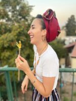 Brocade scarf maroon