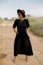 Black Satya embroidery dress