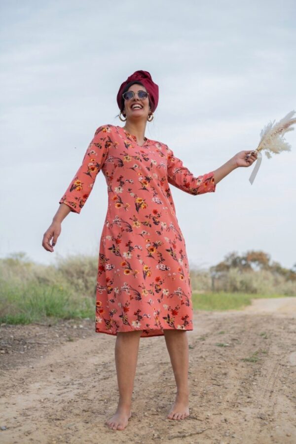 Antique pink flower Maya dress