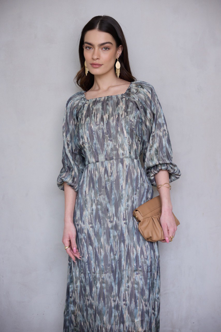 1 שמלת LIYA פסי זהב – תמונה 1