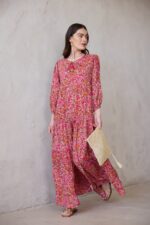 שמלת BoHo כתום ורוד