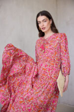 ⁦שמלת BoHo כתום ורוד⁩ – תמונה ⁦4⁩