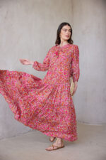 ⁦שמלת BoHo כתום ורוד⁩ – תמונה ⁦5⁩