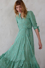 ⁦שמלת Bella Mia טורקיז מוזהב⁩ – תמונה ⁦3⁩