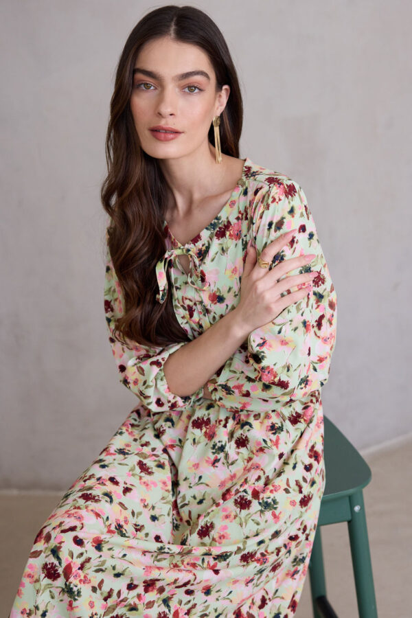 שמלת SHOHAM פרחים מנטה