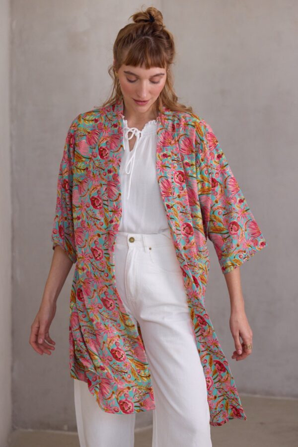 קימונו פרח RUBI מוזהב