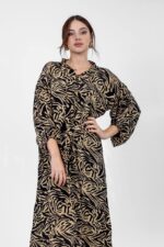 ⁦שמלת NOYA זברה חומים⁩ – תמונה ⁦2⁩